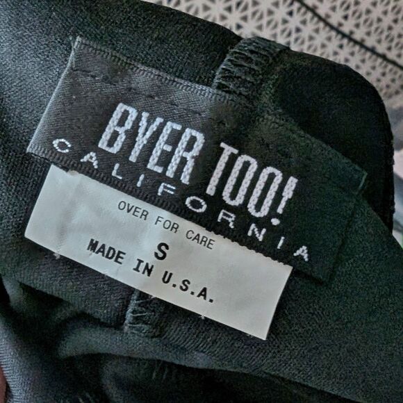 Vintage 90s Byer Too Black Midi Dress Cocktail Floral Glitter Whimsygoth Size S - Picture 8 of 13